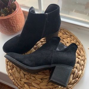 Black suede booties!